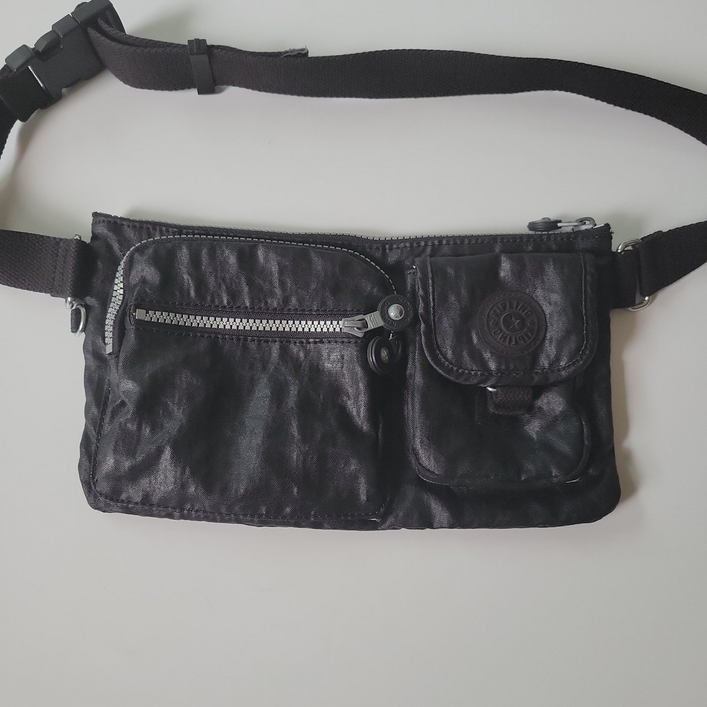 Kipling Presto Convertible Belt Bag Black Noir Nylon Multi Pocket Minimalist